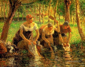 laundring femmes eragny sur eptes 1895 Camille Pissarro Peinture à l'huile